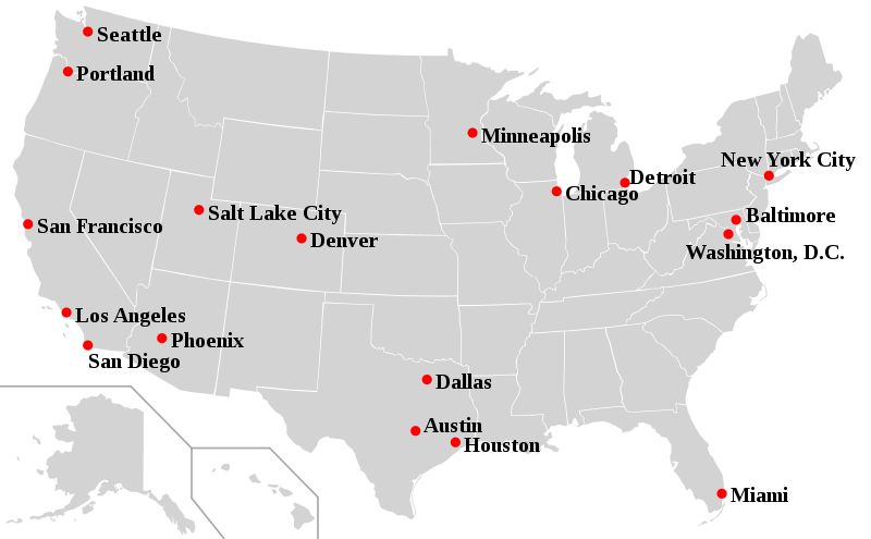 map of us cities. Below is a map of just some of